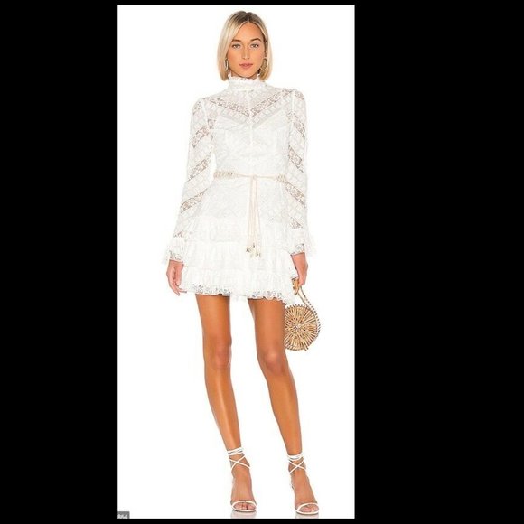Zimmermann Dresses & Skirts - ZIMMERMANN White Veneto Perennial Lace-Panel dress